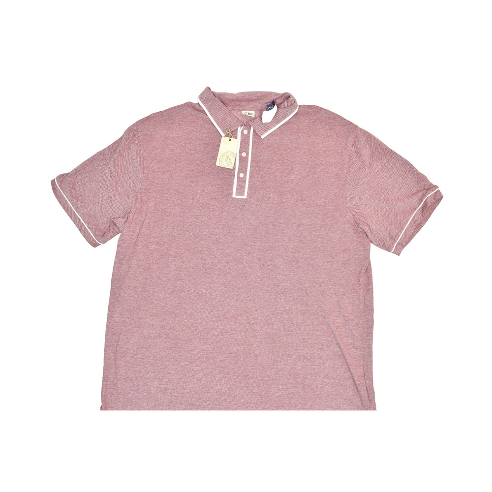 NEW 626 BLUE Men's Red Heathered Polo Shirt Big & Tall Size 4XLT Cotton Blend